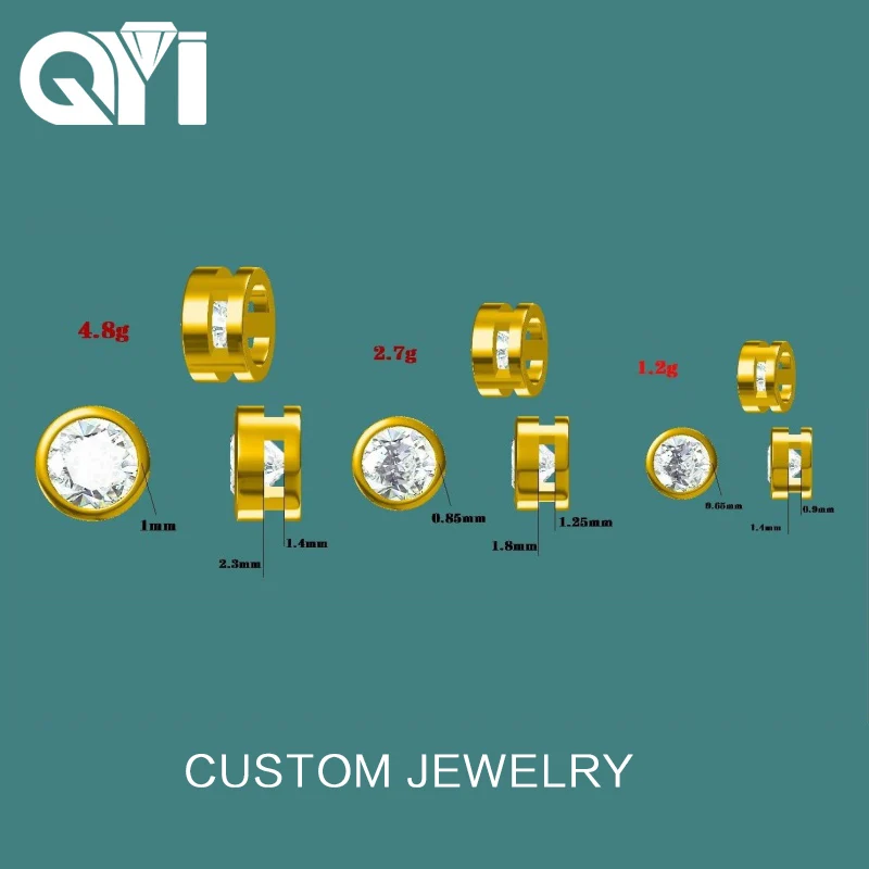 

QYI Private Customized 925 Sterling Silver Earrings, Silver Jewelry, 10k Gold, 14k Gold, 18k Gold Wedding Jewelry