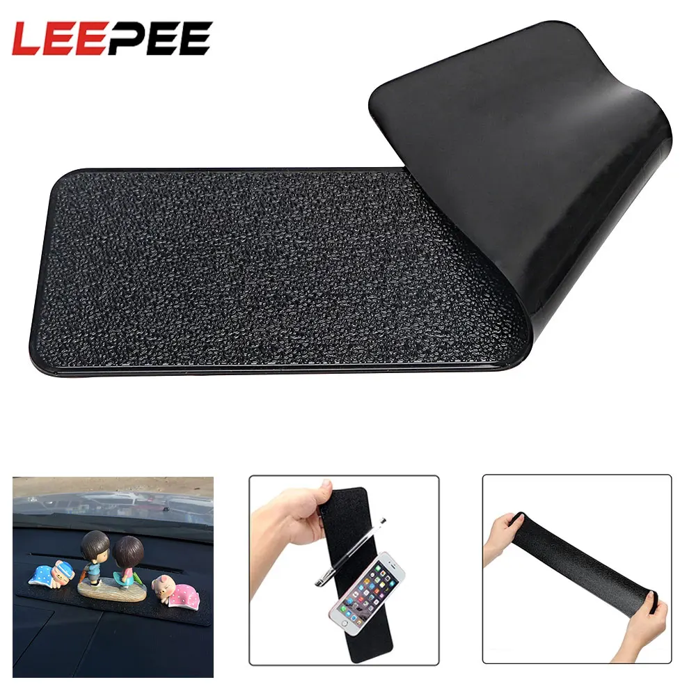 كبير طويل لوحة سيارة لوحة لاصقة عدم الانزلاق بولي Leather الجلود حصيرة هلام ماجيك مكافحة زلة حصيرة سيارة التصميم للهاتف مفتاح لتحديد المواقع حامل لوحي