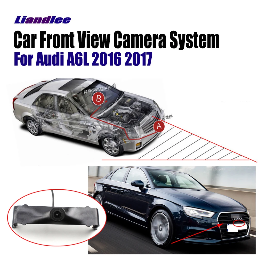 Embedded Car Front View Camera For Audi A6 C8/4K 2019-2025 Auto Parking Accessories Waterproof Night Vision RCA AUX HD CCD CAM