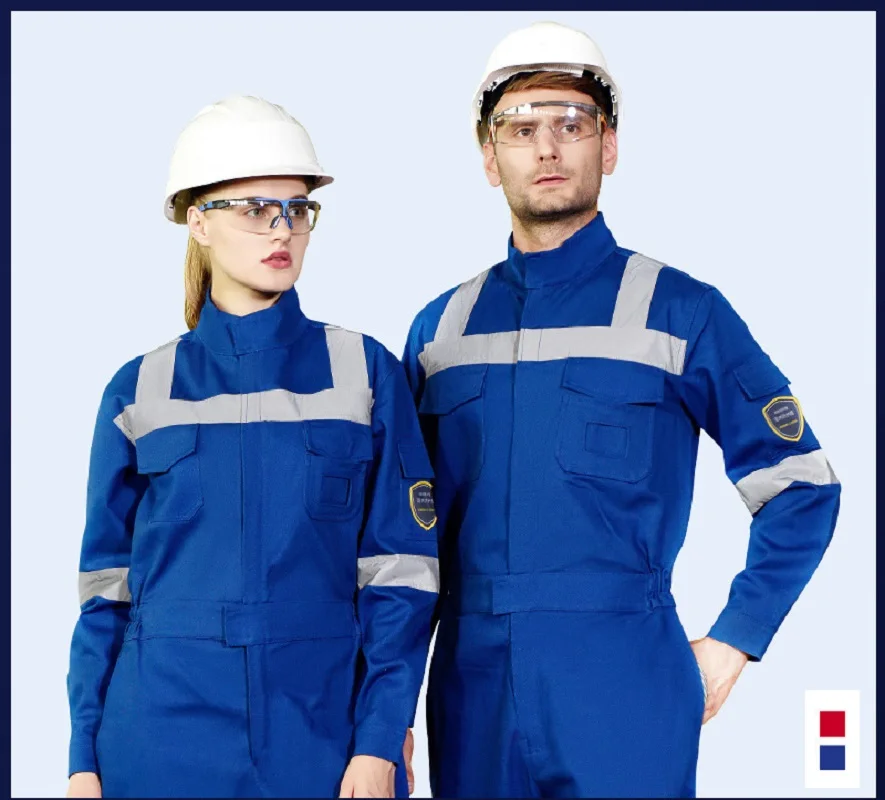 Cotton Reflective Work Clothing Multi Pockets Winter Work Jumpsuit Flame Retardant Machine Repair Workshop Overall Welding Suits