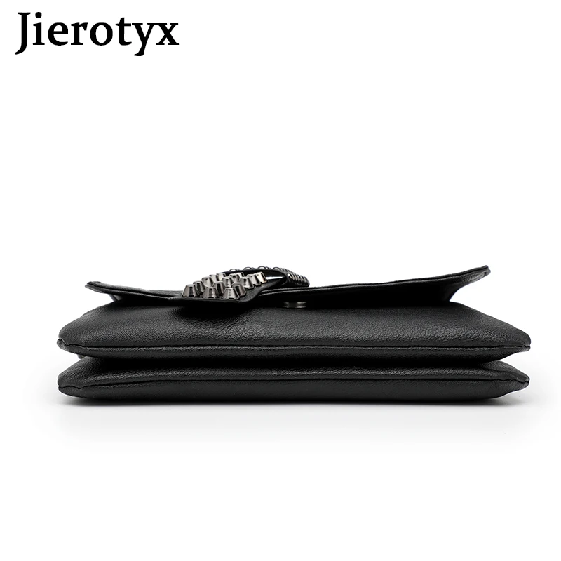 JIETOTYX Fashion Rivet Messenger Bags Women Black Skull Punk Bag ladies Vintage Gothic Girls Shoulder Bag Leather High Quality