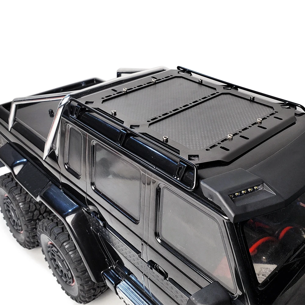 AXSPEED Metal Carbon Fiber Roof Luggage Rack Carrier for 1/10 TRX6 T6 G63 6x6 Remote Control Car DIY Upgrade Parts