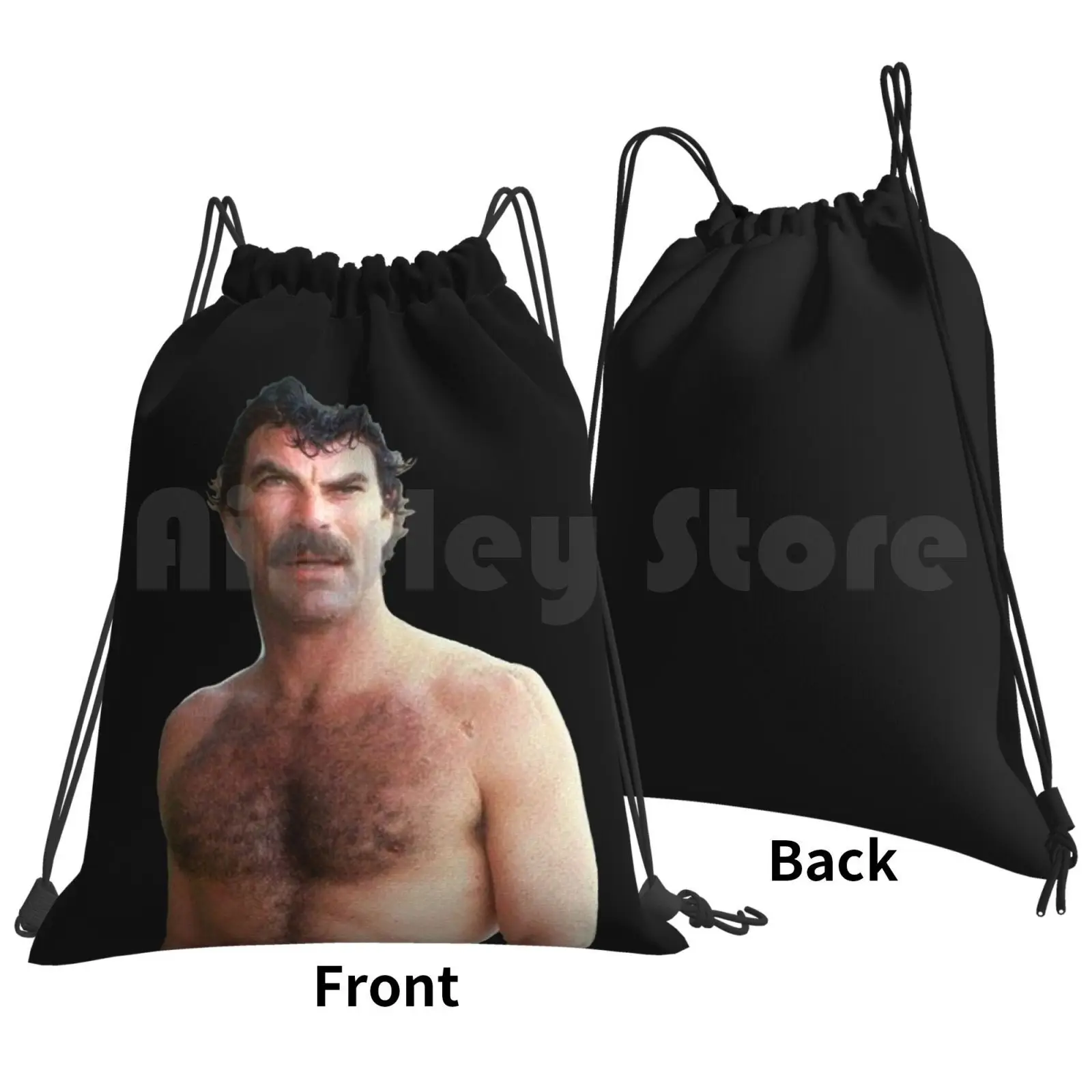 Tom Selleck Backpack Drawstring Bag Riding Climbing Gym Bag Man Manly Tom Selleck Friends Actor Pi Cool Guy Sexy Nature