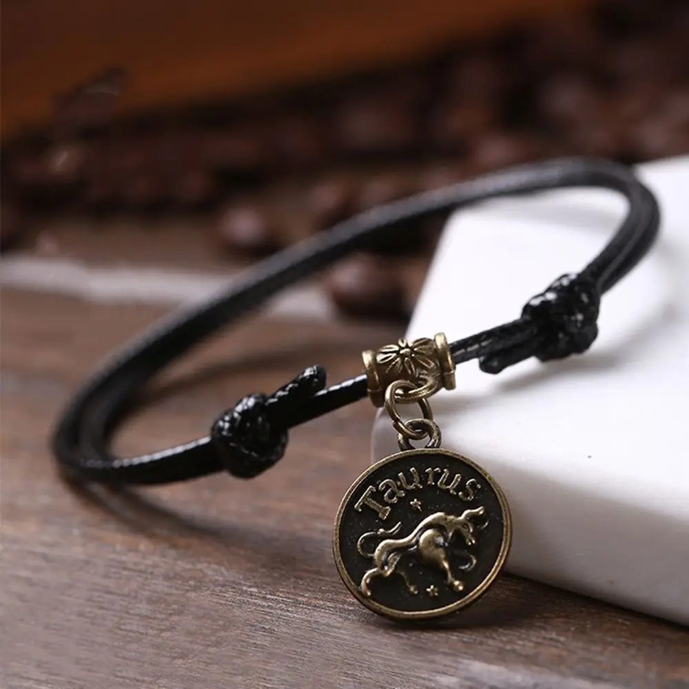 Cool Foot Bracelet Jewelry Personality Rope 12 Constellations Foot Chain Anklet Ankle Chain Beach style Black Bracelet