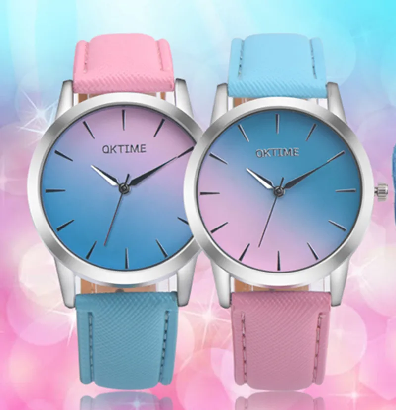 UTHAI BK25 Fashion Small Fresh Belt Girl Watch Candy Gradient Color Student Watch Life Waterproof