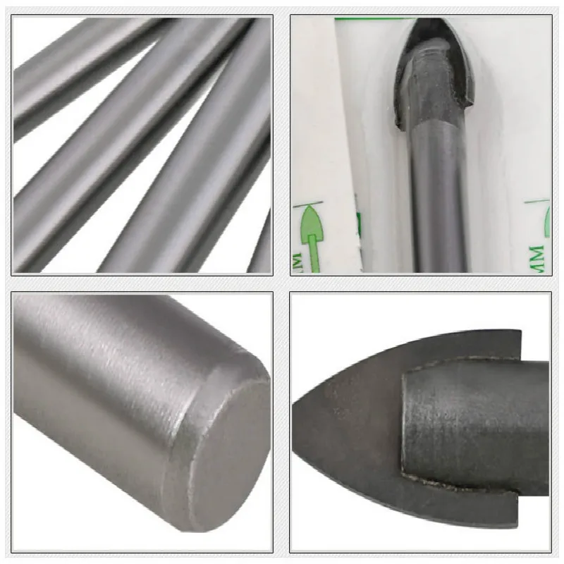 3-12mm wiertło do szkła trójkąt wiertła końcówka z węglika wolframu z 1/4 "uchwyt sześciokątny kolor srebrny akcesoria do elektronarzędzi do płytek