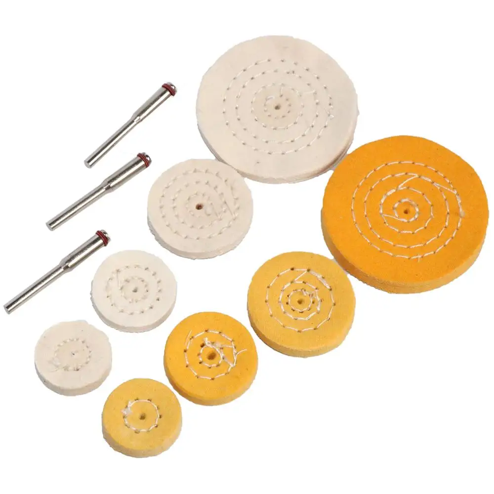 코튼 천 그라인딩 샌딩 헤드 연마 버핑 휠 Dremel 드릴 용, 3mm 생크 코튼 실 연마 미니 브러시