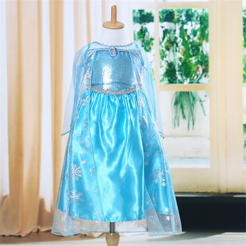 Robe de Princesse Anna Elsa en Tulle pour Fille de 4 à 8 ans, Tenue de ix, Costume Cosplay Reine des Neiges