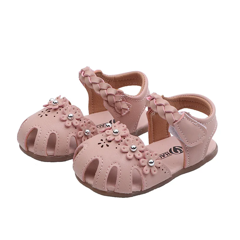 Summer Baby Sandals Girls Soft Bottom Sweet Children Shoes White Pink Little Kids Anti Kick Beach Sandals Toddler Shoes CSH1018