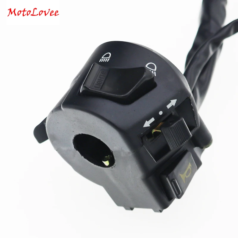 

MotoLovee Handlebar Control Switch 7/8" 22mm Motorcycle Handlebar Switches with Horn Turn Signal High Low Beam Control With Wire