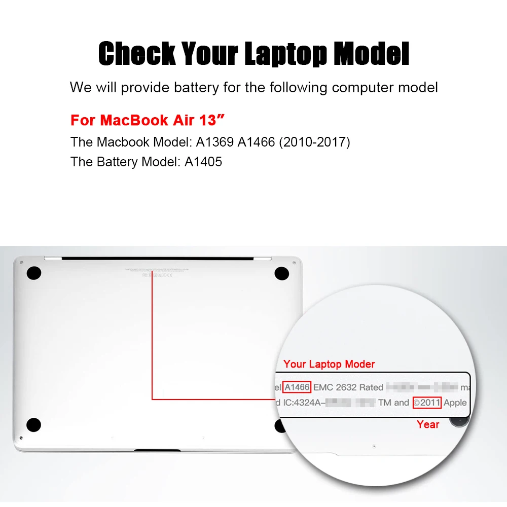 SKOWER 7.2V 55Wh A1405 بطارية كمبيوتر محمول لابل ماك بوك اير 13 "A1369 2010 2011 A1466 2012-2017 استبدال A1496 A1377
