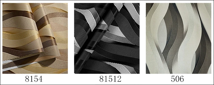 ورق حائط مخطط ثلاثي الأبعاد PVC ، أسود ، أبيض ، فضي ، ديكور حديث لغرفة المعيشة ، مقاوم للماء ، فينيل محكم ، لفات ورق الحائط