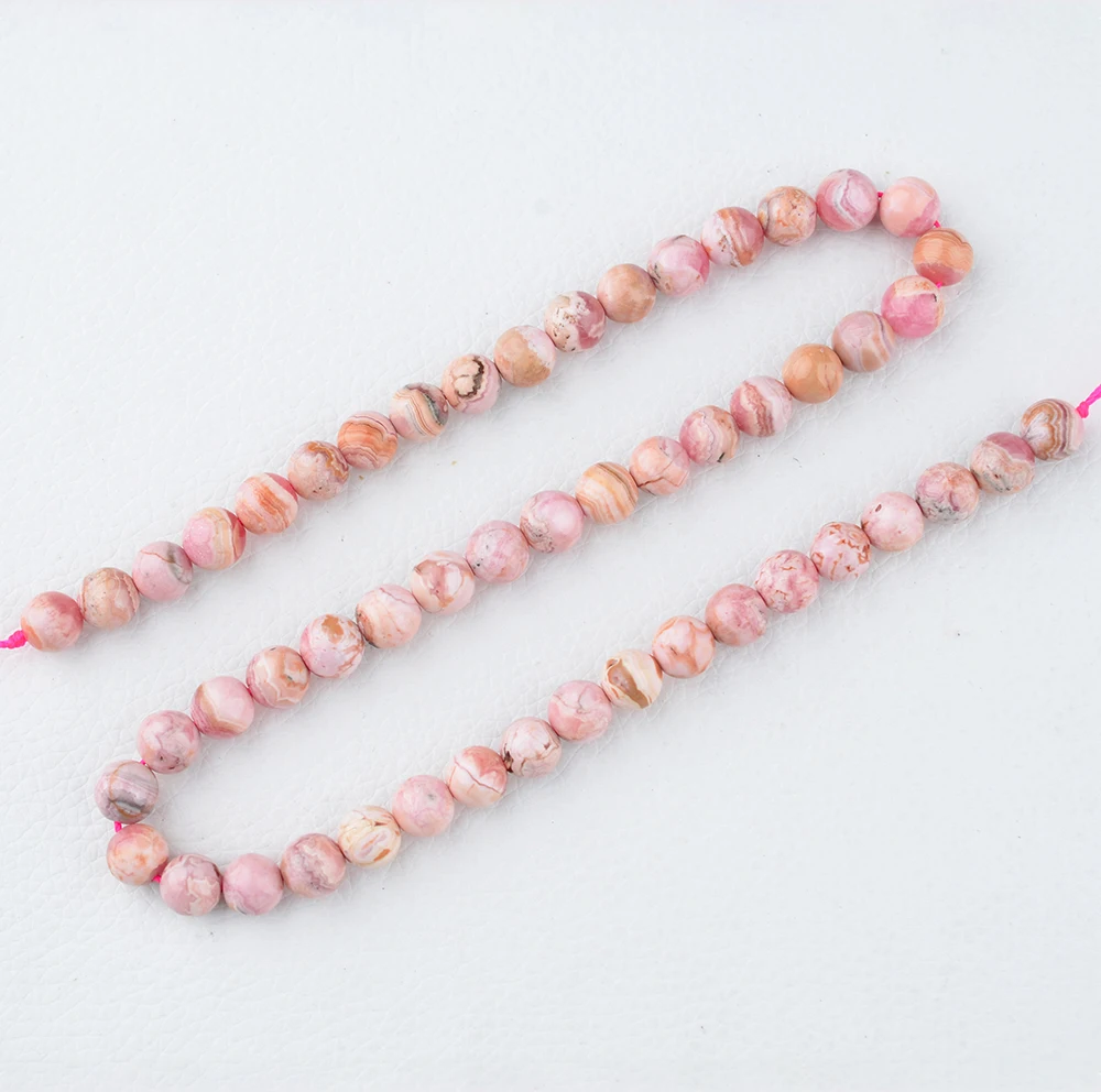 Natural 7mm-12mm Rhodochrosite Smooth Round Loose Beads For Jewelry Making Design