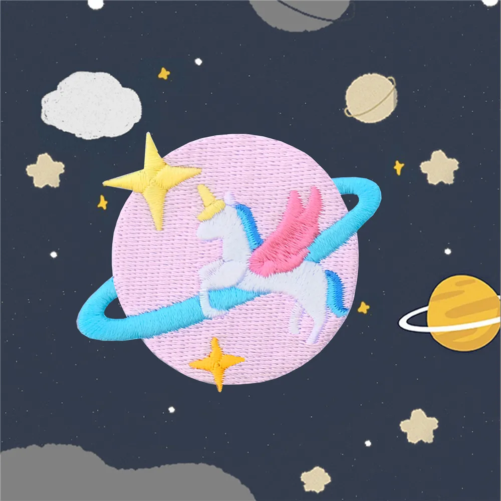 1 Piece Astronaut Embroidery Repair Patches Bag Jacket Jeans Cartoon Iron On Patches for Clothes Small Glue Sticker