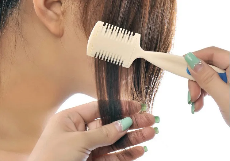 مشط الحلاقة تصفيف الشعر أداة بانج الشعر أمشاط رقيقة الحلاقة المهنية المنزل لتقوم بها بنفسك قطع ترقق المتقلب للطفل الكبار