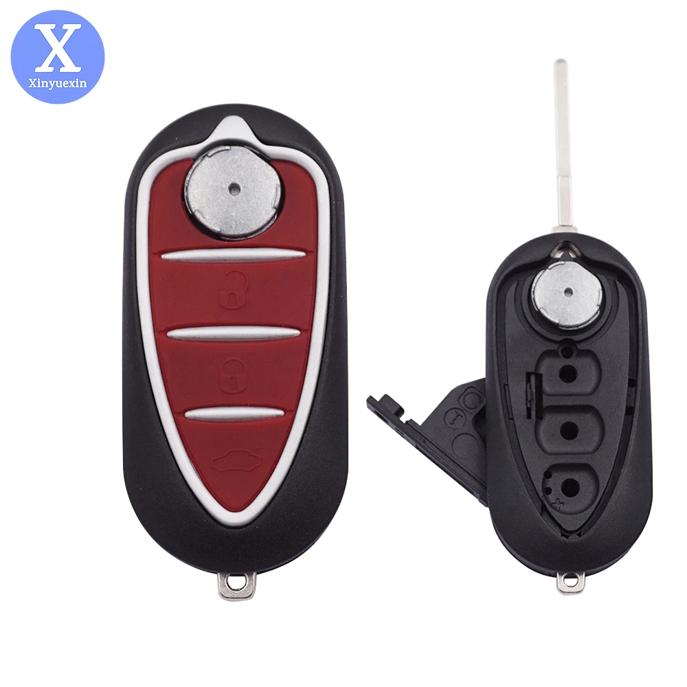 

Xinyuexin Folding Flip Remote Car Key Case Shell for Alfa Romeo 159 Mito Giulietta GTA GTO 3Buttons Replacement Key Fob Shell