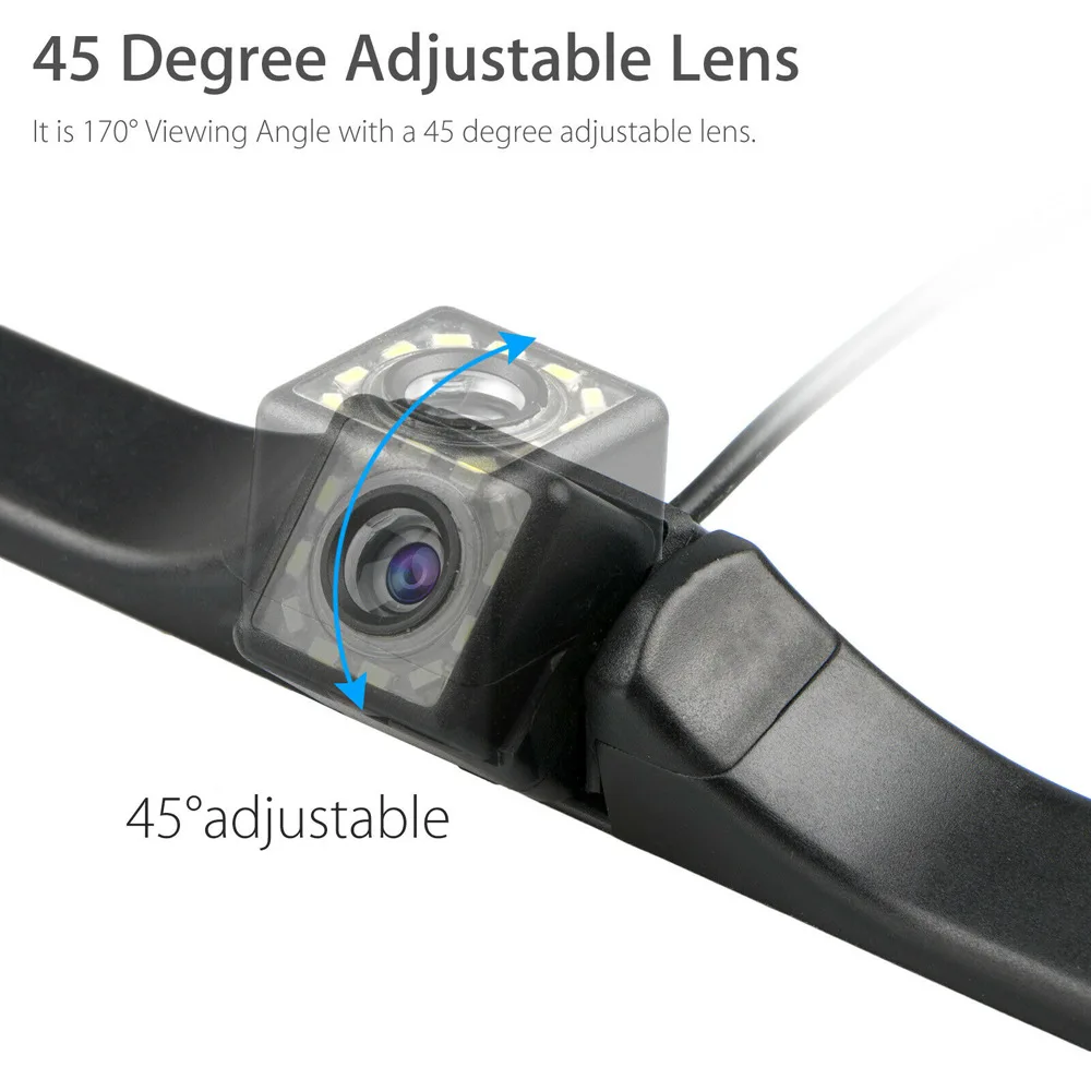 12LED License Plate Frame Car Camera Universal CCD 170 Degree HD Waterproof Night Vision Rear View Reversing Camera