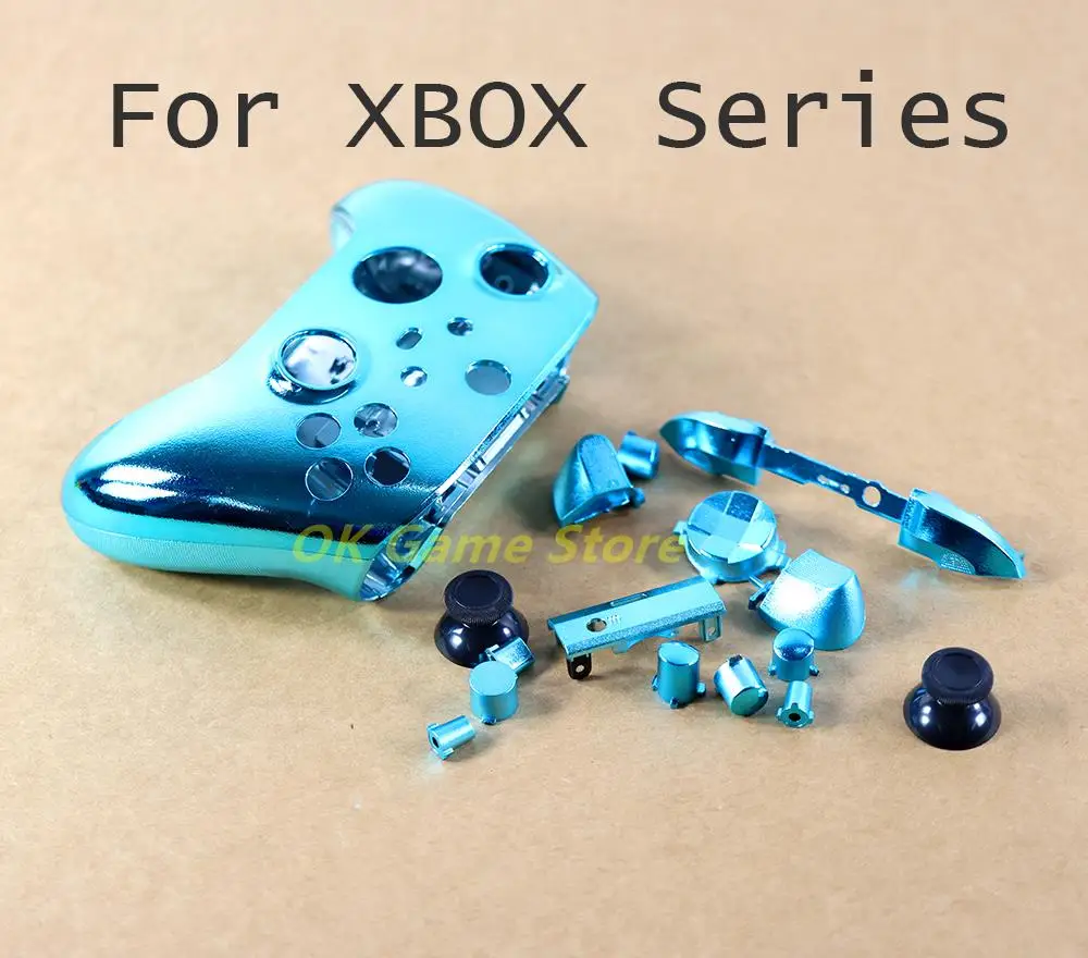 

5sets Chrome Full Complete Set Shell Case With Buttons for Xbox Series X S Controller Plating Shell For Xbox Series Replacement