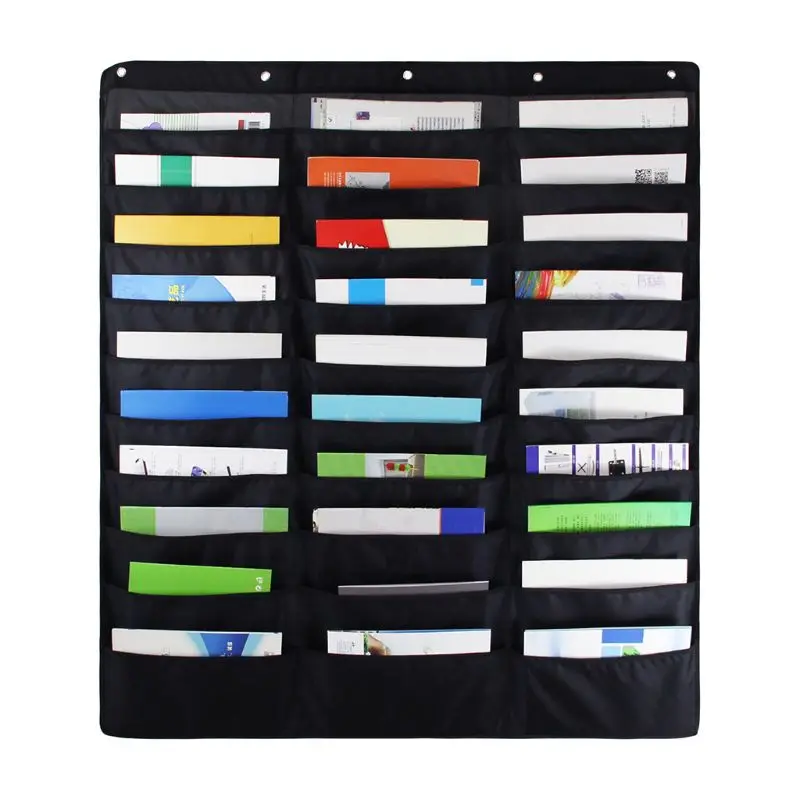 30 Pocket Storage Pocket Chart Hanging Wall File Organize Your Assignments Files