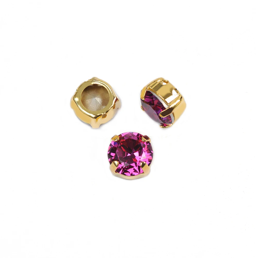 1357 Fuchsia Kristall K9 Glas Nähstein Brillantschliff Aufnähbare Strasssteine Pointback Strass DIY Kleidung Kleider Taschen – Detail 8