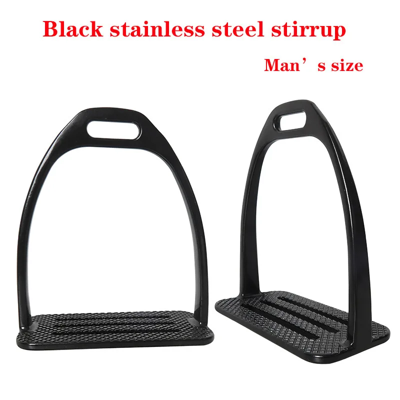 1 Pair Flexi Stirrups Horse Riding Safety Stirrup Bendy Irons Black Plastic Light Weight with Rubber Pad