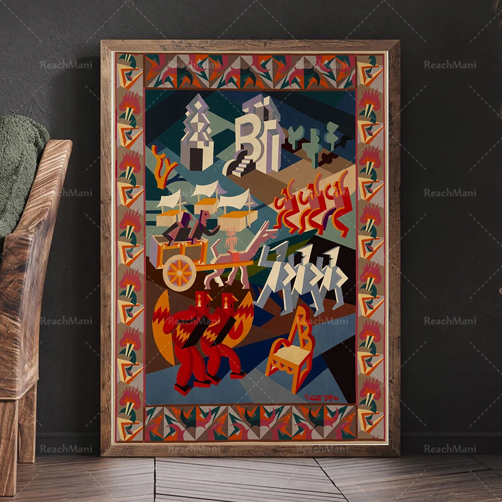 

Fortunato Depero Prints • Lunar Prism • Labor • Chair Party Medieval Art Exhibition Poster Fortunato Depero Decoration Gift