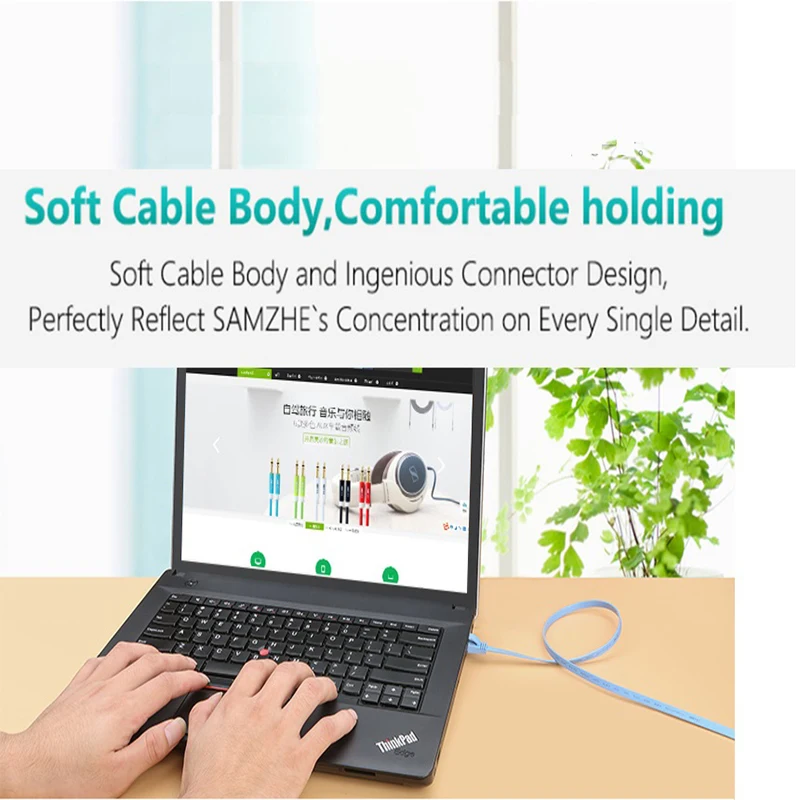 Cable de red Ethernet plano UTP CAT6, 15 pies, 5m, RJ45, parche LAN, azul, diseñado para redes cableadas de hogar y oficina