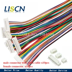 10 Sets Male & Female PCB Connector 1.25 JST 2/3/4/5/6/7/8/9/10 Pin Single Head Plug With 100mm Electronic Wire Connectors