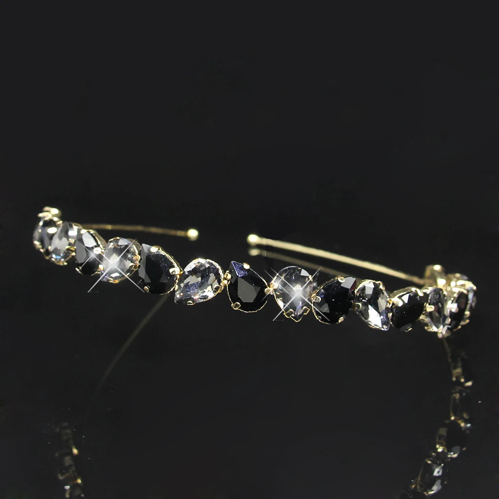 AINAMEISI Luxury Rhinestone Headband Water Drop Full Crystal Headwear Fashion Headband Bridal Crown Hair Accessories Jewelry