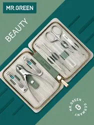 MR.GREEN Manicure Set Pedicure Sets Nail Clipper Stainless Steel Professional Nail Cutter Tools with Travel Case Kit
