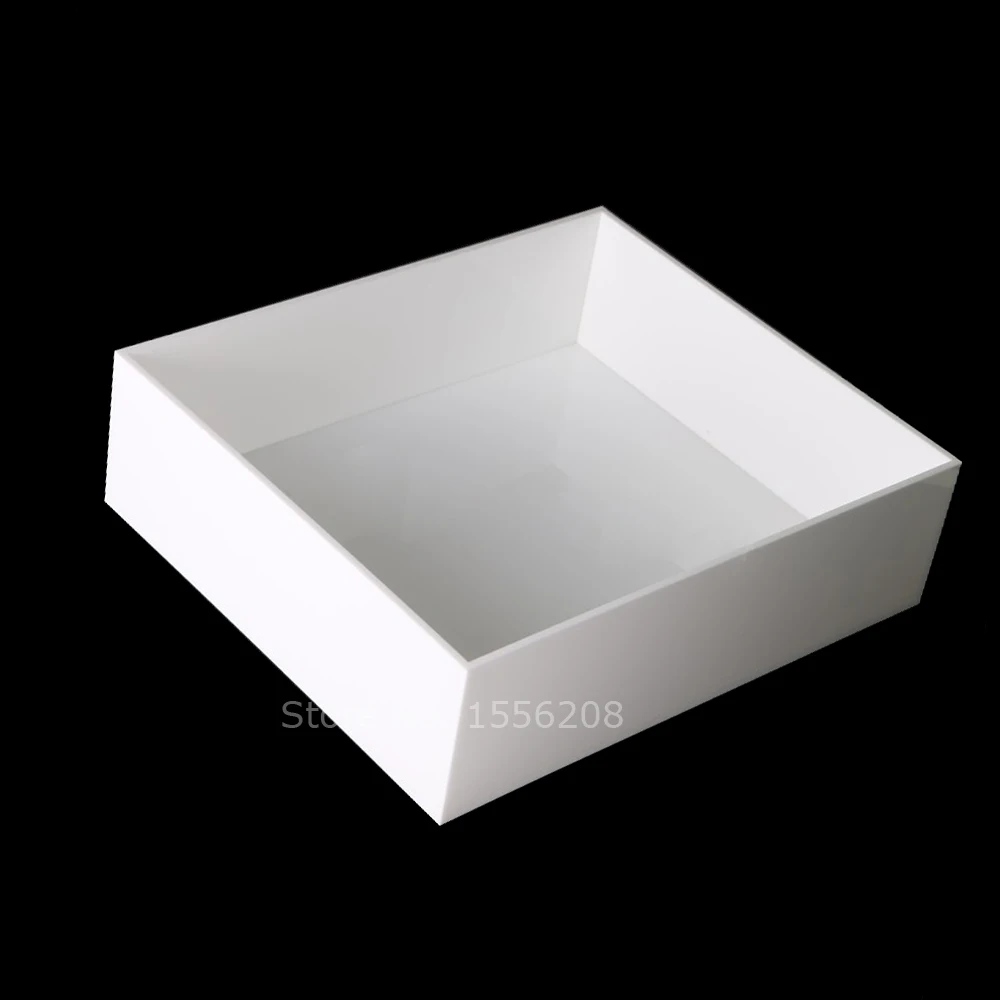 White Acrylic Sundries Storage Decor Tray For Fruits Candies Tea Bag Multipurpose Usage Lucite Popular Box