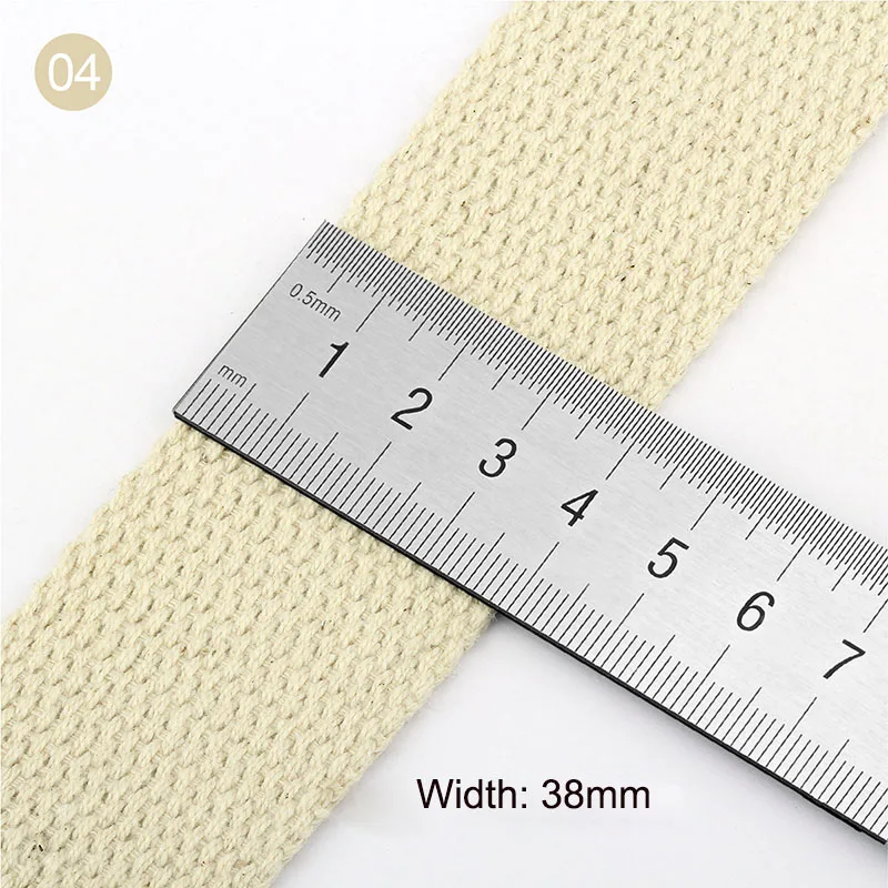 10 Yards 100% Cotton Canvas Webbing Beige 20mm 25mm 38mm Bag Knapsack Sewing Strap Belt DIY  Accessories 1.5-1.8mm Thick