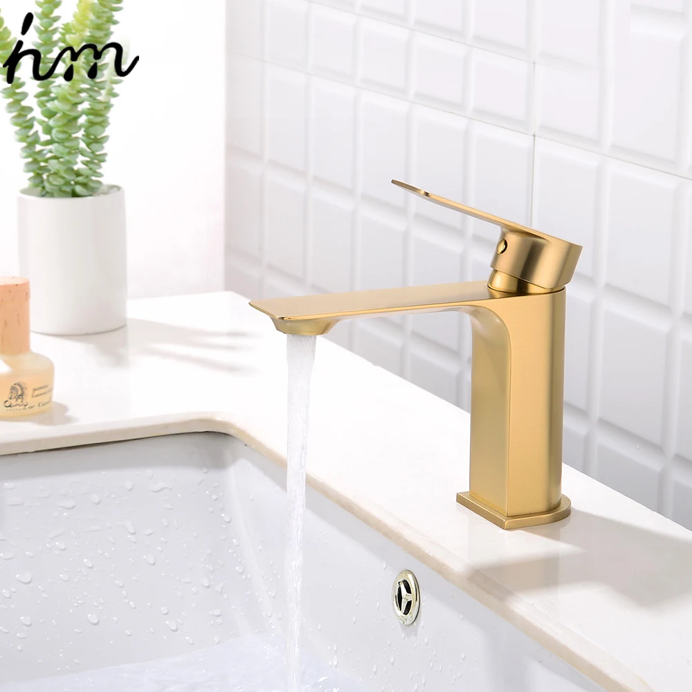 hm Bathroom Accessories Brass Brushed Gold Faucet Extension Hot and Cold Kitchen Mixer Tap Bar Sink Basin Water System