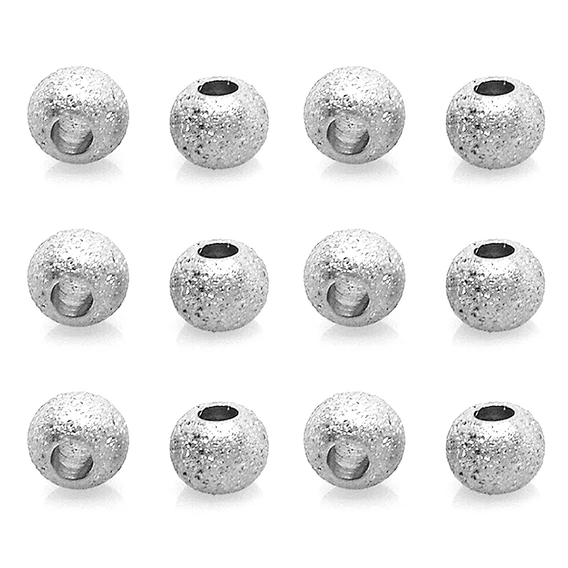 20pcs Stainless Steel Dull Polish Spacer Beads diy Tone Round 3 4 5 6 8mm Loose Charm Beads for DIY Bracelet Jewelry Making