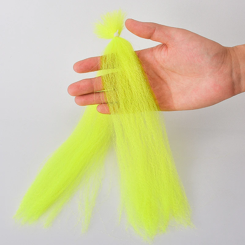 jujufly premium fly tying synthetic slinky hair fiber Fluorescent yellow saltwater clouser baitfish lure fly tying materials