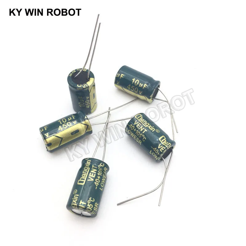 10 pcs Aluminum electrolytic capacitor 10 uF 450 V 10 * 17 mm frekuensi tinggi Radial Electrolytic kapasitor