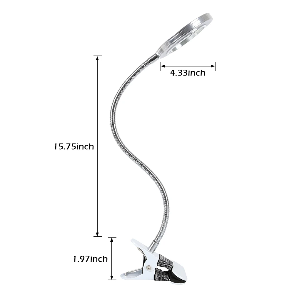 Micro lâmpada com led extensor para arte em unhas, tatuagem 8x, luz fria, antiderrapante, luminária de mesa, para salão de beleza