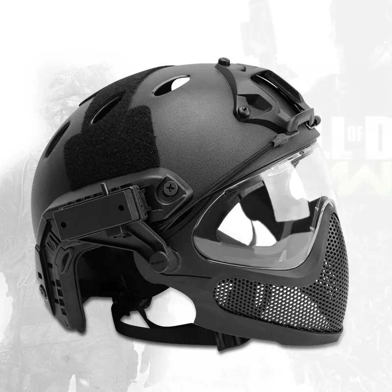 Full Face Tactical Helmet, Hunting, Shooting, Airsoft, Paintball, Protective Goggles, Mask, Combat Cs, Fast Helmets