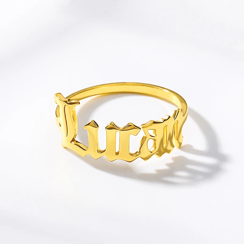 Custom Name Rings For Women Men Gold Color Stainless Steel Customized Ring Male Female Personalized Finger Jewelry Birthday Gift