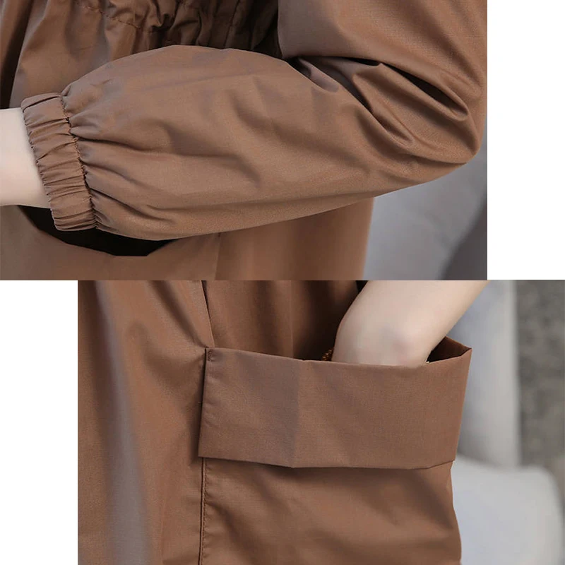 Trench Women Design Defined Waist Belt Notched Outwear Elegant Loose All-match High Street Korean Style Solid Long Coats Female