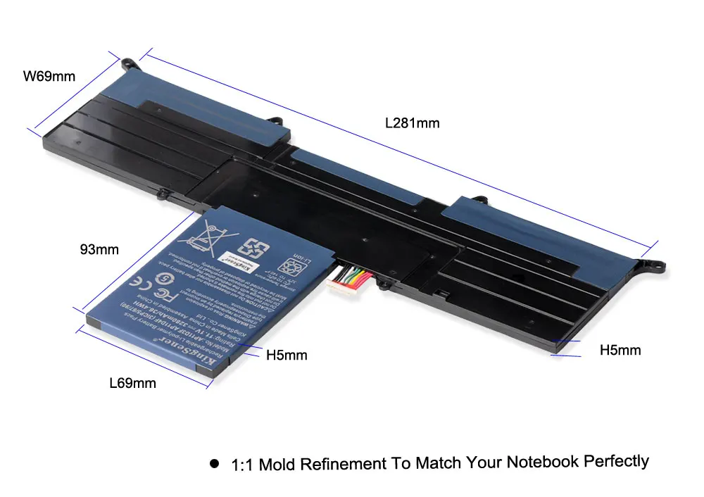 KingSener 새로운 AP11D3F 배터리 Acer Aspire S3 S3-951 MS2346 AP11D3F AP11D4F 3ICP5/65/88 3ICP5/67/90 11.1V 3280mAh