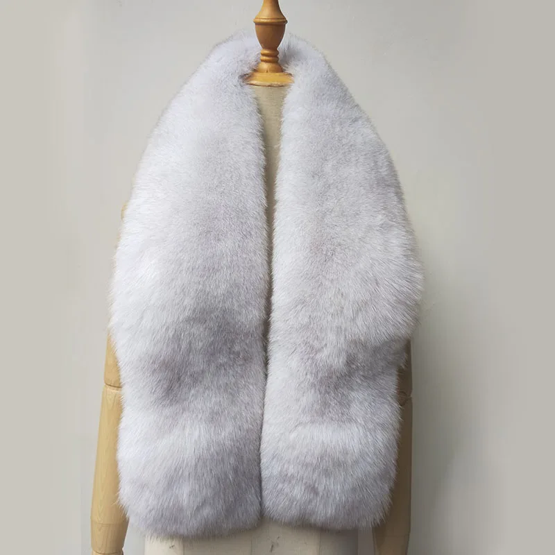 2022 Women Big Size Fox Fur Scarf Winter Warm Natural Fur Scarves Female Fashion Thick Genuine Fur Neck Warmer