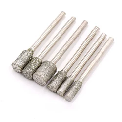 1/2/5/10Pcs 3-12mm Diamond Burr Grinding Head Mounted Point Engraving Drill Bit 46 Grit for Dremel Rotary Tools Glass Stone Jade