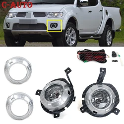 Car Fog Light Fog Lamp with Switch Harness Covers Fog Lamp Kit Car Light For Mitsubishi Triton / L200 2006 2007 2008 MB08-0257