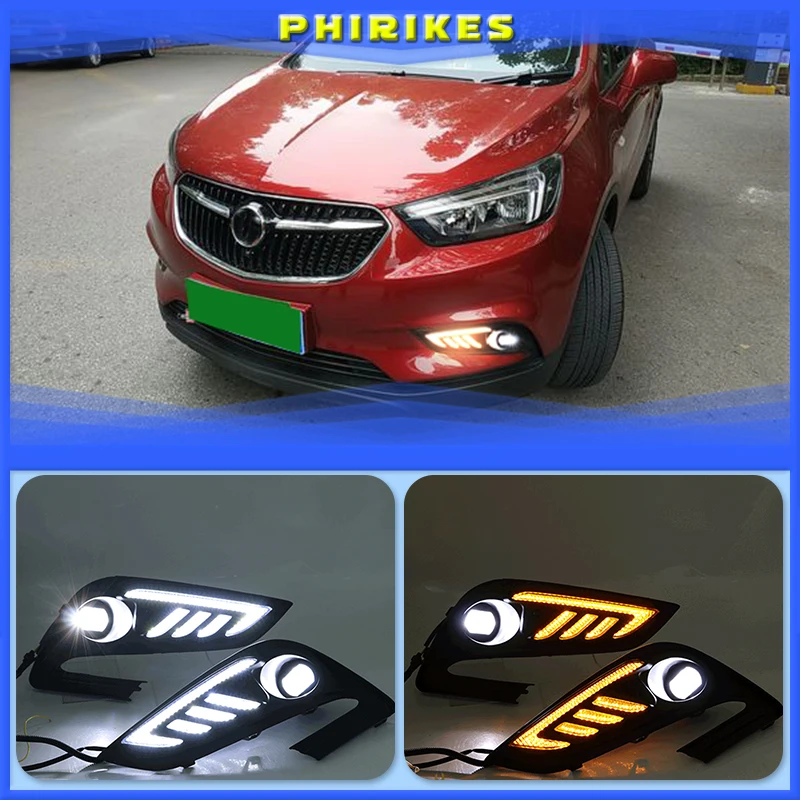 

2pcs LED For Buick Encore Opel mokka 2016 2017 2018 Driving DRL Daytime Running Light fog lamp Relay LED DRL Daylights