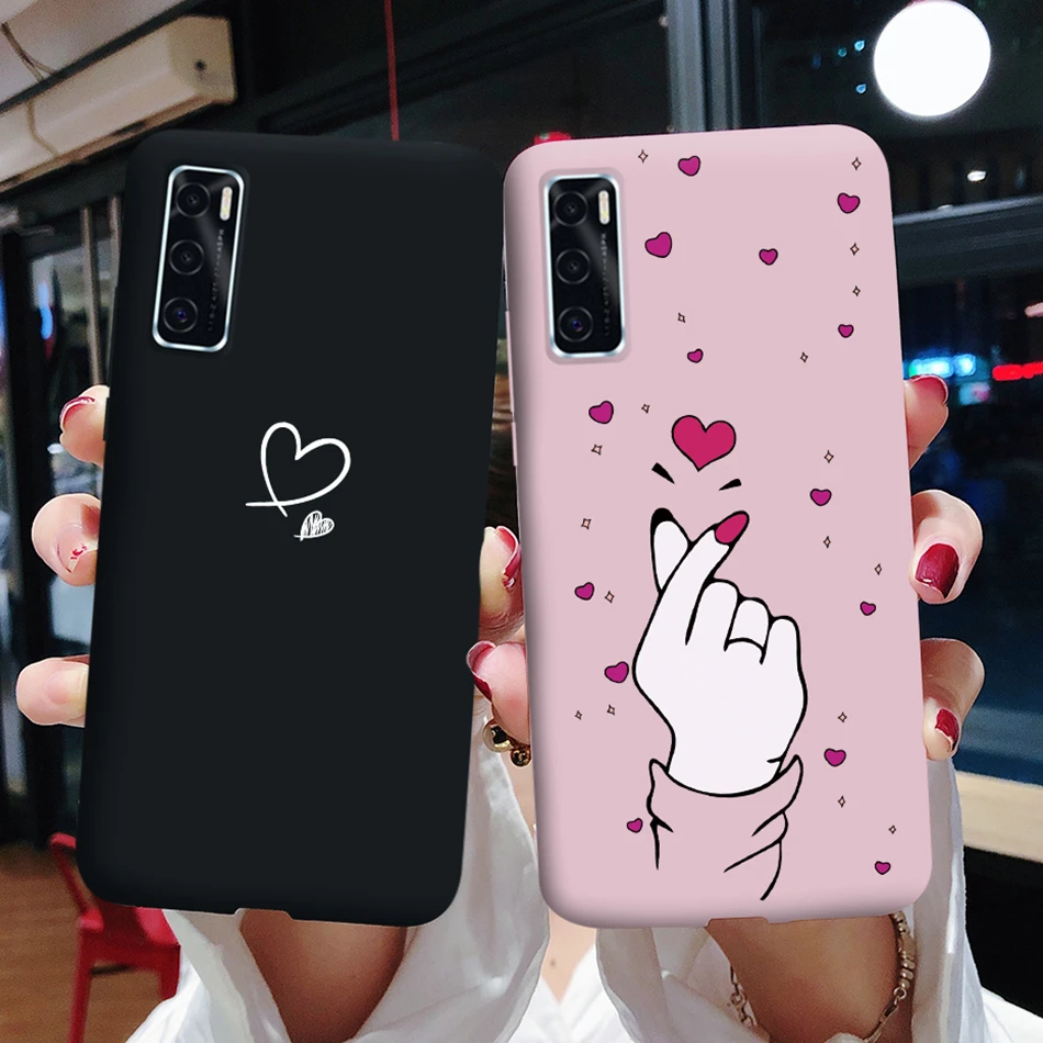 For Coque Vivo V20 SE Case Love Heart Bumper Soft Silicone Back Cover Matte Phone Case For Vivo V20 SE V2022 V2023 V20SE Funda