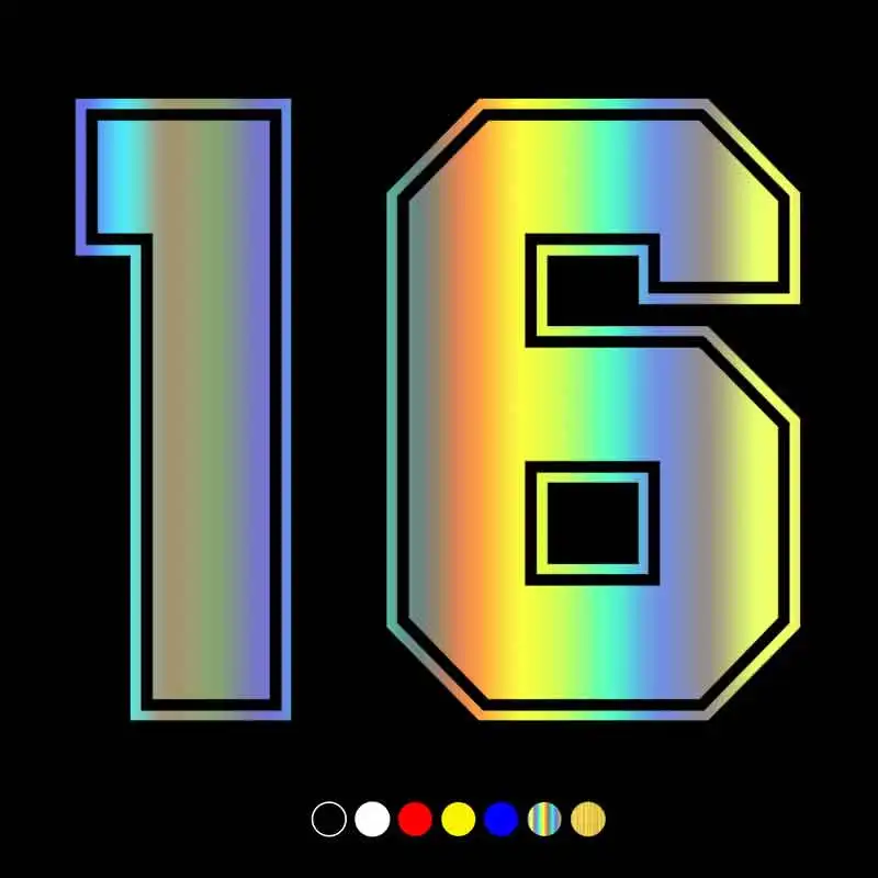 

30058#наклейки на авто Цифра 16 водонепроницаемые наклейки на машину наклейка для авто автонаклейка стикер этикеты винила наклейки стайлинга автомобилей украшения на бампере автомобиля несколько размеров без фона