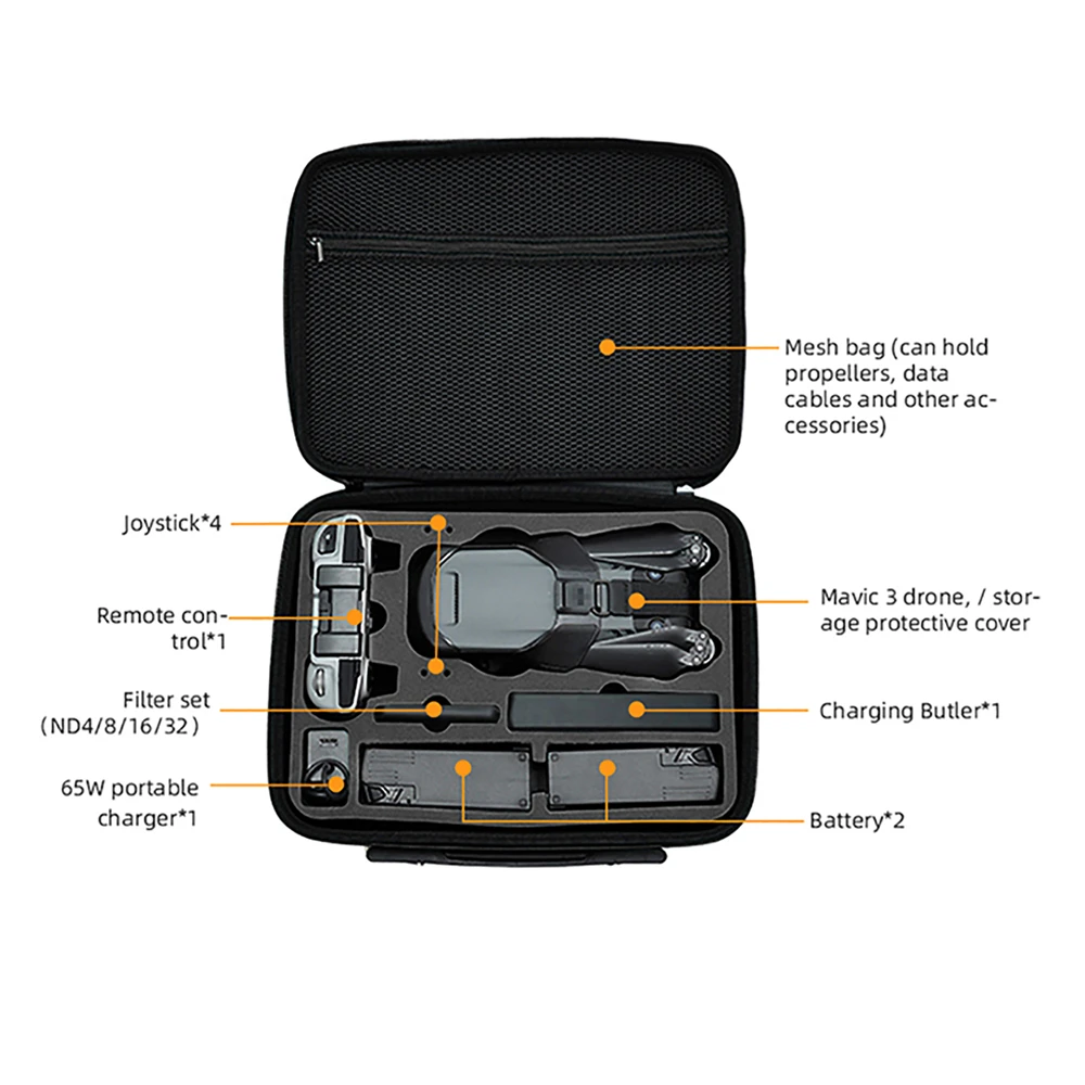 Black Portable Hard Bag Storage high-quality materials Suitcase Carry Drone Accessories for Mavic 3