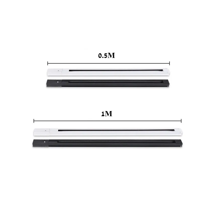 LED track light rail 0.5M 1M black white aluminum 2-wire system track light universal track for spotlight