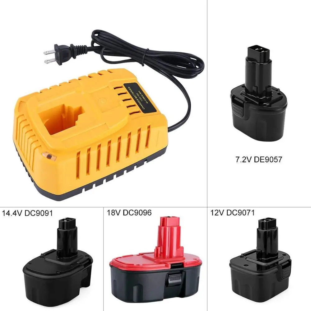 Зарядное устройство DC9310 для NiCad и NiMh аккумуляторов DEW 7,2–18 В DW9057 DC9071 DC9091 DC9096 DW9072